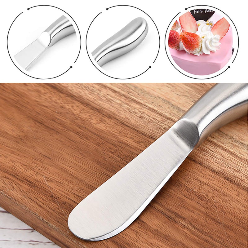 VANRA Spreader Knife Set 4-Piece Butter Knife Stainless Steel Cheese Knife Set Small Bread Cream Knives 5.3-inch - Image 3